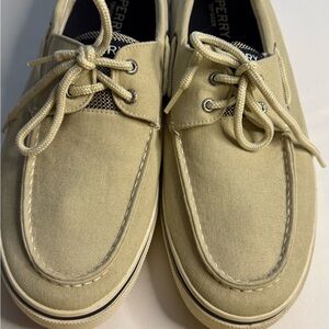 Sperry Men’s Canvas Boat Shoes in Beige